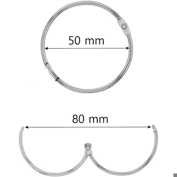 12 duschdraperiringar med metallkrokar, 50 mm, lämpliga för SANPIE duschdraperier (Peng)