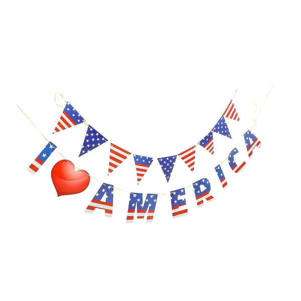 Amerikansk självständighetsdag vimpelbanner festdekoration 2-pack (Peng)