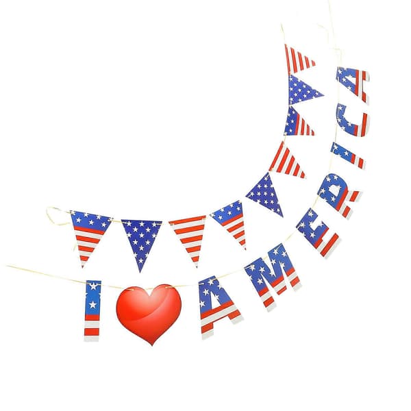 Amerikansk självständighetsdag vimpelbanner festdekoration 2-pack (Peng)