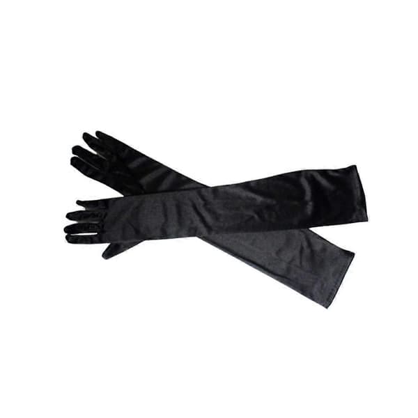Mustat elegantit satiiniset lapaset naisille, 1 pari (Peng)