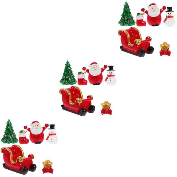 Miniatyr julfigurer i harts för dekoration (Pingvin)