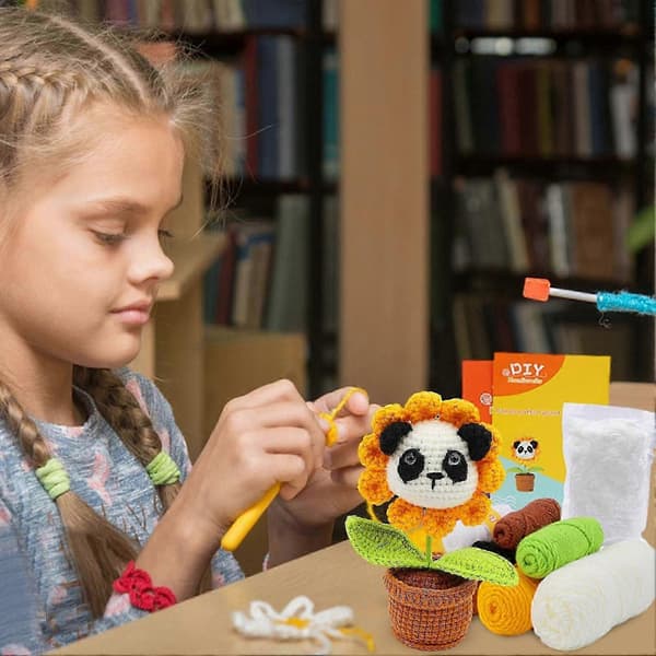 Crochetta Hæklesæt DIY Dyrehæklesæt Hæklesæt til Begyndere (PE)