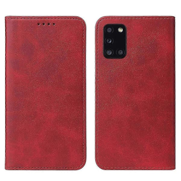 För Samsung Galaxy A31 magnetiskt läderfodral (PE)