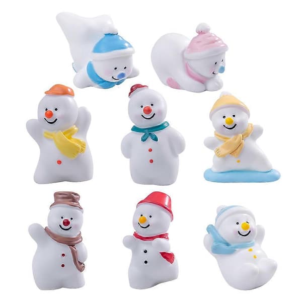 Snögubbe-figur i harts för juldekoration, 24 st (Peng)