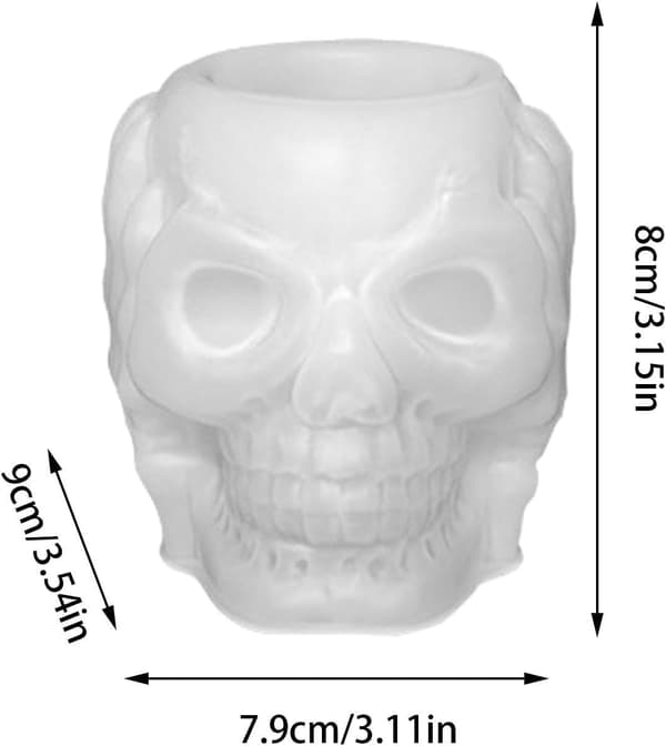 Epoxiharts dödskalle ljusform med täckta öron DIY hantverk (Pe)