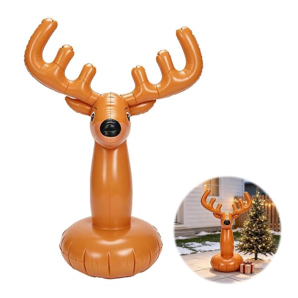 Oppusteligt rensdyr-ringkastspil til julefrokosten (Peng) Reindeer