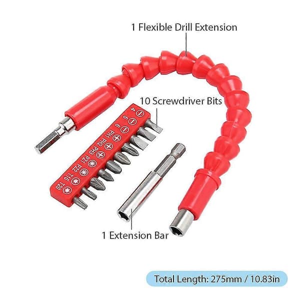 Flexibel borrbitförlängning 275 mm böjbar mjuk axel (PE)
