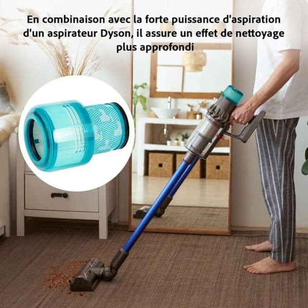 Dyson erstatningsfiltre - 2 stk., blå - Passer til Dyson V11 V15 SV14 Label (Pe)
