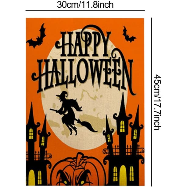 Halloween Pumpa Häxa Banner 30x45cm Dubbelsidig (Pe)