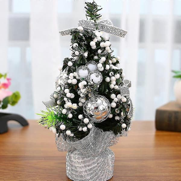3 st 20 cm mini-julgranar för skrivbordsdekoration, present till barn (Peng)