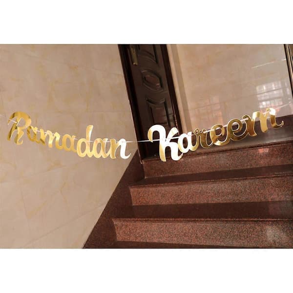 Happy Eid Banner Gyldent Ramadan Festbanner til dekoration (Peng)