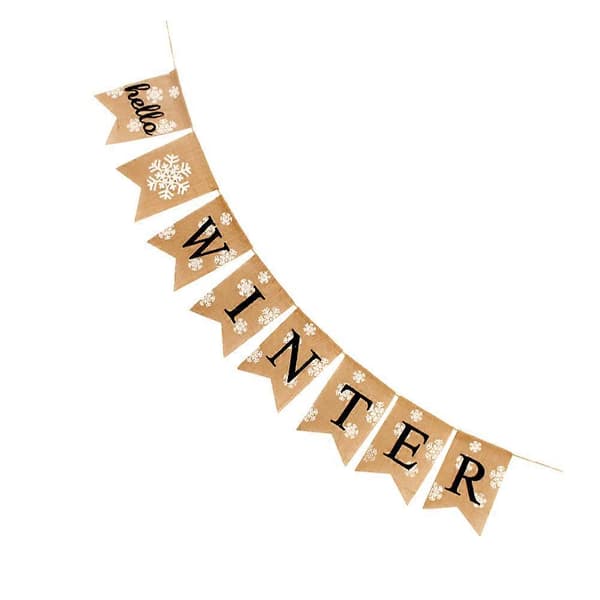 Vinterfest girlang snöflinga-banner för dekoration (Peng)