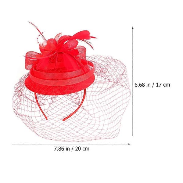 Fascinator-hatt för tebjudning för kvinnor Röd (Peng)