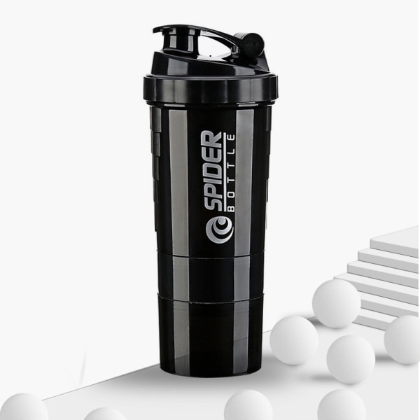 500ML Shaker Cup, Food Grade Tre-lager Shaker Cup med Red 50ML