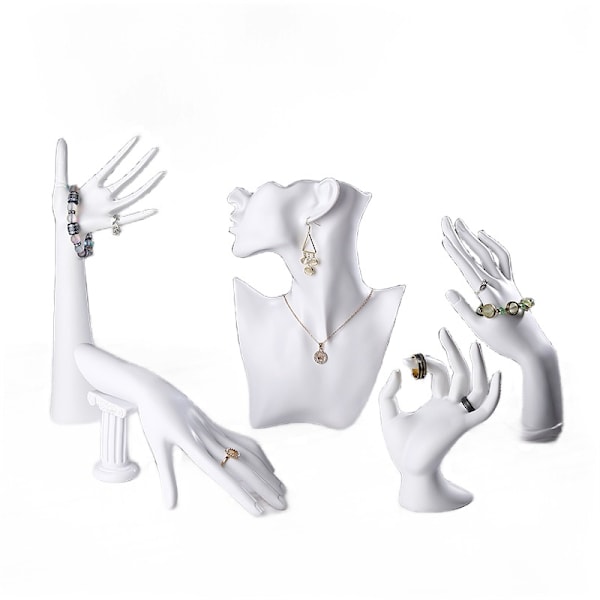 Porträttmodell Smyckesställ Femdelad set, kreativ White five-piece set