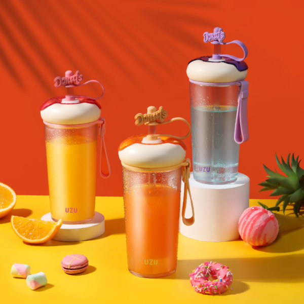 600 ml halmkoppar, kaffekoppar för män och kvinnor, munk Pink