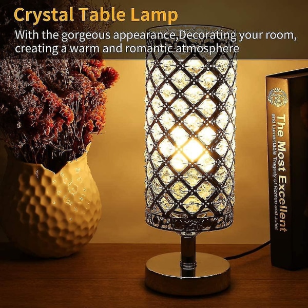 Lampor Kristall Sängbordslampa Modern Silver Sänglampa