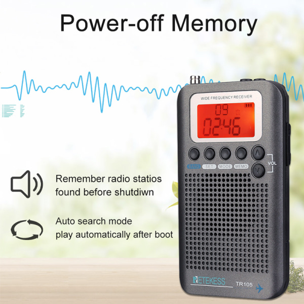 Bärbar radioflygplan fullbandsradio FM/AM/SW/CB/Air/VHF