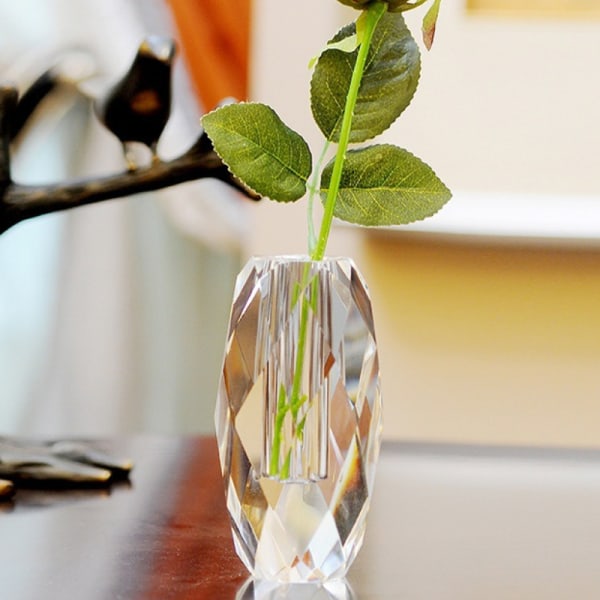 Skrivbordsbordsdekoration Kristallglas liten vas, minigrön Rich small vase