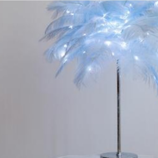 DIY Creative Feather Bordslampa Varmvitt Ljusträd