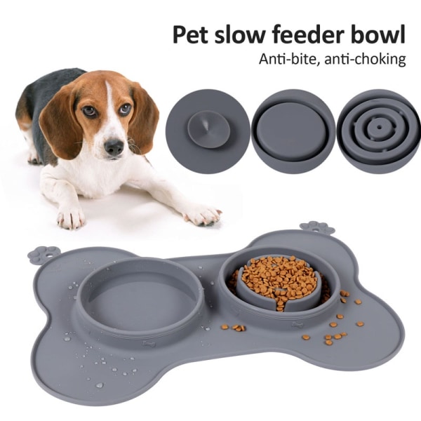 Pet Dog Slow Feeder Bowl 3 i 1 Multifunktions Hundfoder