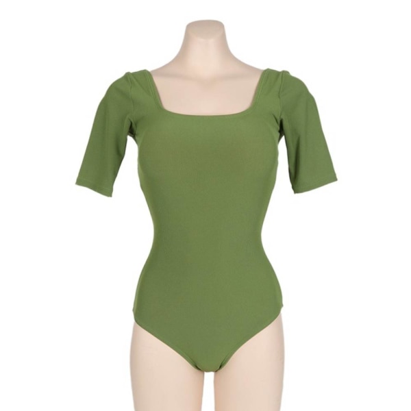 Koreansk version Konservativ baddräkt för kvinnor, i ett stycke Green XL