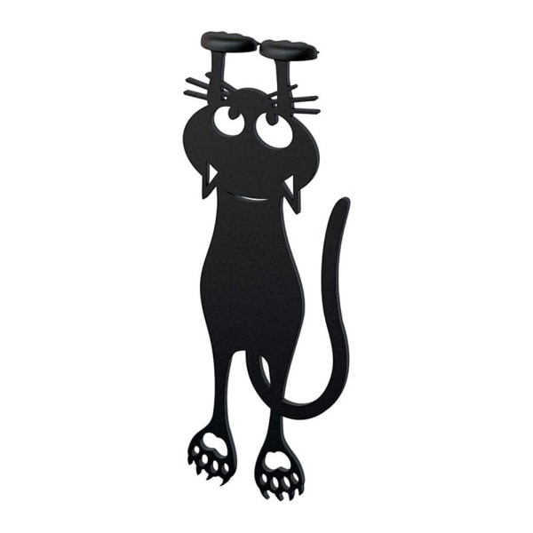 6st Bokmärke Black Cat Form Ihåligt PVC Cat Bookmark