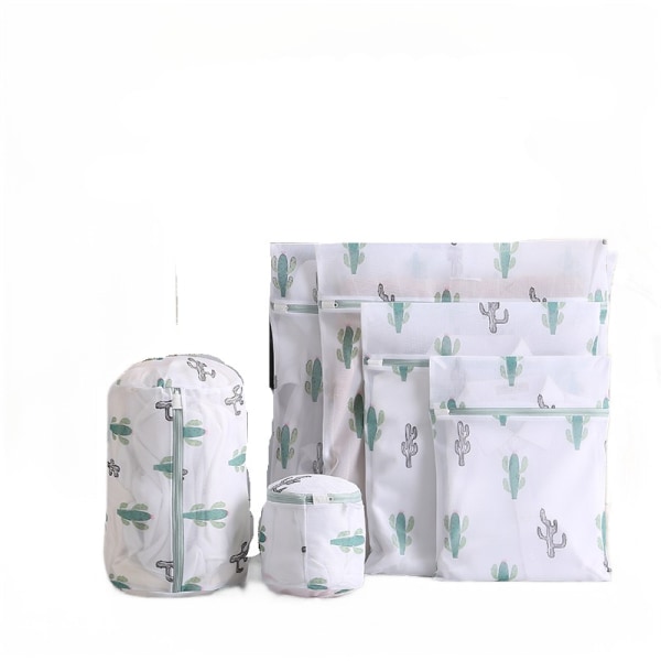 6st förtjockade underkläder mesh Set, BH Cactus Laundry Bag