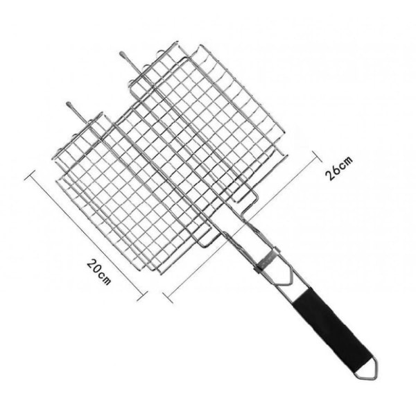 Fiskgrillkorg, hopfällbar bärbar grill i rostfritt stål