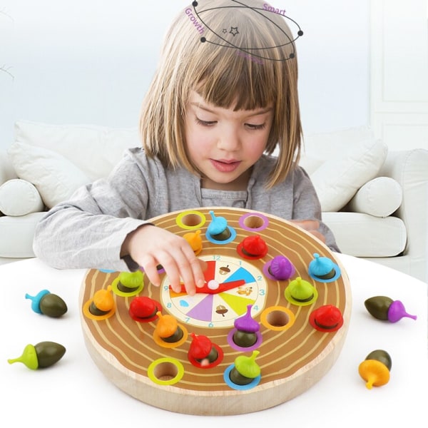 Brädspel barn Trä pedagogiska leksaker Ekorrklämma