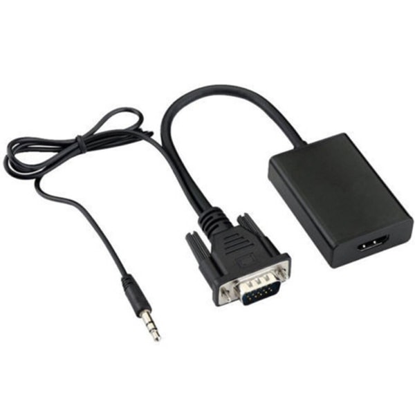 Svart Bärbar USB 1080P Converter VGA Till Adapter Video