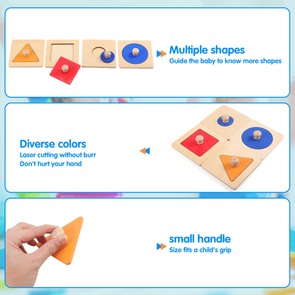 1 set geometrisk form pussel trä leksaker för tidig utbildning