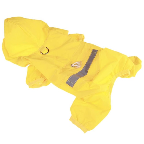 Pet Dog Regnjacka, Fyrbent Huva Reflekterande Varning Yellow S