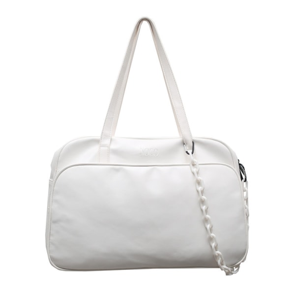 Enfärgad PU Väskor för män och kvinnor Street Trend Väska, White f267 |  White | Fyndiq