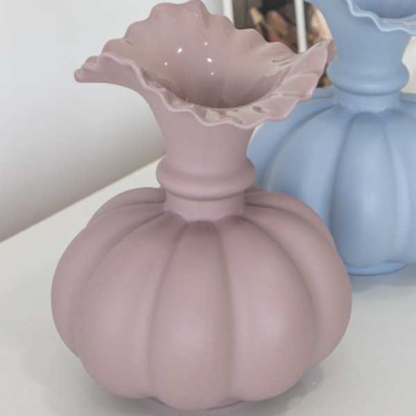 Hem Keramik Blomsterarrangemang Vas, Mjuk Dekoration Art White