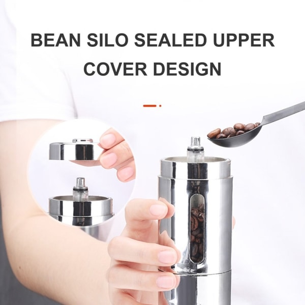 Kaffekvarn Mini rostfritt stål Handmanual Handgjord