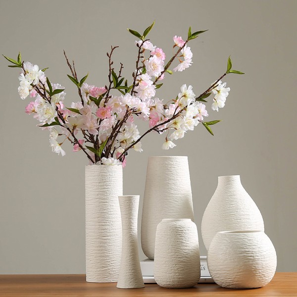Modern Minimalistisk Simulering Blomma Torkad Blomma Keramik Grey Yuanyuan