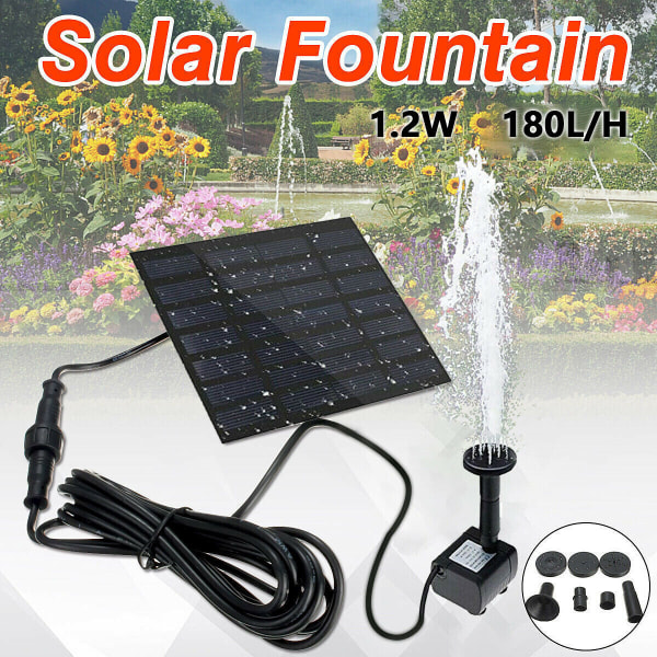 180L/H Solpanelsdriven vattenpump, trädgårdspool