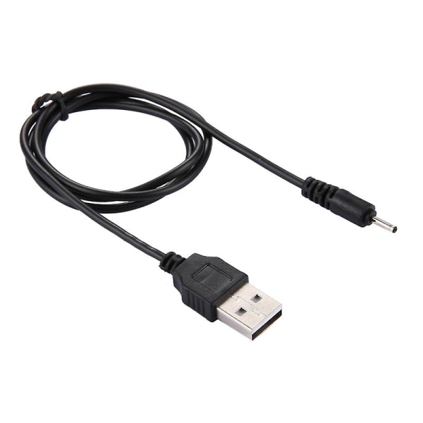 USB till 2,0 mm DC-laddningskabel, längd: 65 cm (svart)