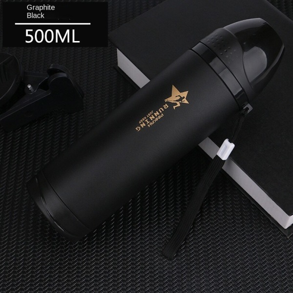 500 ml Bullet Thermos Cup, Portable Cup, 24 Hours 304 Black 500ML