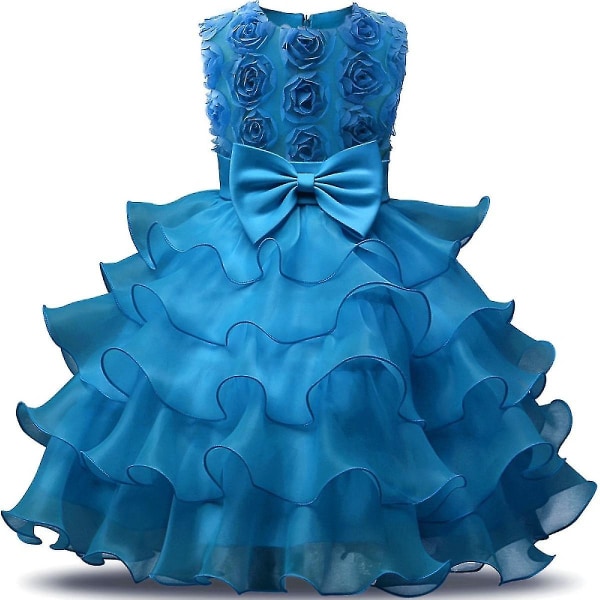 Rea Pris Barnklänningar Baby Girl Kjol För Tjejkläder Blue 130cm
