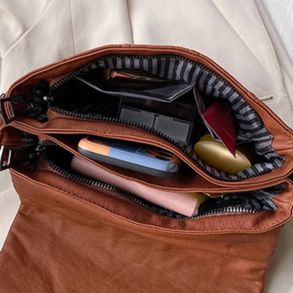 Retrokedja Trendig damväska, Crossbody Handhållen Brown