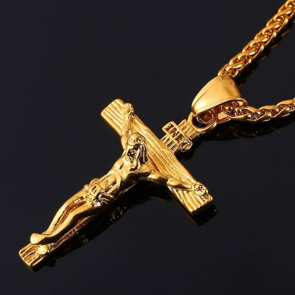 U7 Crucifix Halsband-Guld