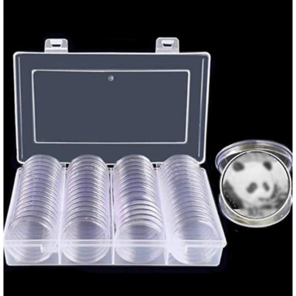 Case Silver 40 mm för myntsamlare Paket med 60 st
