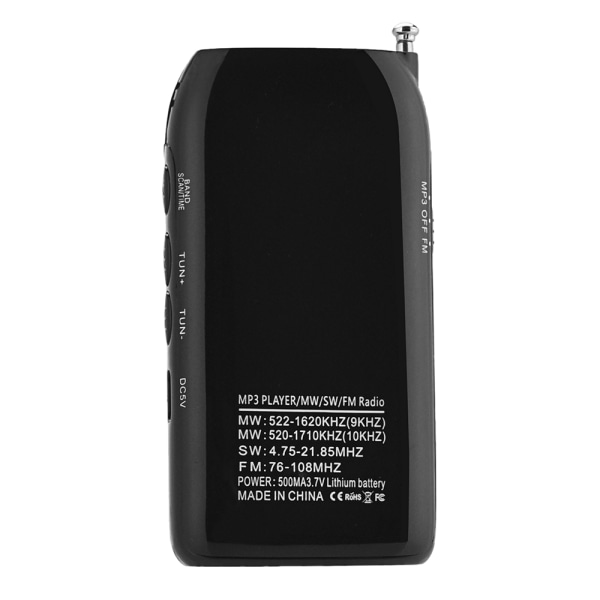 Mini Pocket Stereo Radio Bärbar Radiomottagare Digital MP3