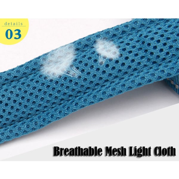 200 cm Blå Mjukt Mesh Nylon Hundkoppel Reflekterande Säkerhet