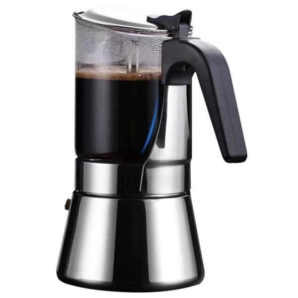 360 ml Moka Pot Glas Espressobryggare i rostfritt stål