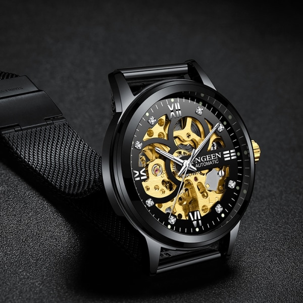 Automatisk Mesh Bälte Mekanisk Watch Watch Watch