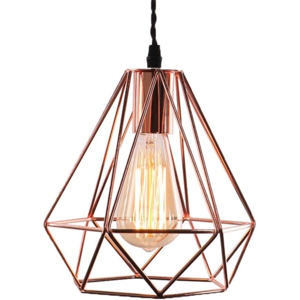 Modern geometrisk stil lampskärm koppar metall korg bur