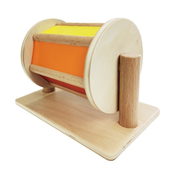 Barn Lovely Wooden Textile Drum Toy Brain Training Portable